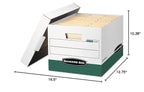 Bankers Box 12-Pack R-Kive Heavy Duty File Storage Boxes with Lids, FastFold Assembly, Letter/Legal, (07241)