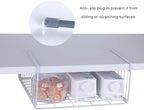 SUFAUY Under Shelf Basket Storage, 2-Pack Under Cabinet Hanging Wire Organizer for Pantry Kitchen, 11.6“D x 12.6" W x 5.8”H, White