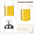 Maple Syrup Glass Dispenser Bottle 10.1 Fl Oz / 300 Ml, Honey with Stainless No-Drip Steel Spout Dispenser, Cooking Kitchen for Oil Vinegar Transparent Container Measuring and Parties