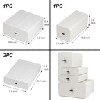 White Desk Organizer with Drawers, Dresser Desktop Makeup Nightstand Organizer, Storage Drawer for Small Spaces Pens Stationary Cosmetic Junk, Office Supplies and Accessories (4-Drawer)