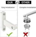 White 24 Inch Bathroom Towel Bar, Towel Racks for Bathroom Wall Mounted Hanging Bath Towels, Stainless Steel Single Towel Rod Holder