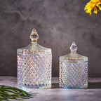 Colorful Glass Jar With Lid,Neon Candy Cookie Container,Jewelry Box,Decorative Jar(Large-Dazzling Colors)