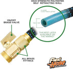 Flexi Hose Expandable Garden Hose with 8 Function Nozzle, 25FT - Lightweight Retractable Garden Hose, Water Hose - No-Kink Flexibility, 3/4 Inch Solid Brass Fittings and Double Latex Core