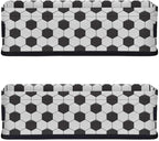 Soccer Small Bathroom Basket Toilet Tank Topper Paper Basket, Sport Themed Soccer Fabric Storage Organizer Bin Small Baskets Decor for Bathroom Counter, Shelf, 2 Pack