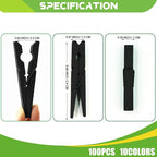 100 Pack Wooden Clothespins for Crafts, Colored Clothes Pins for Hanging Pictures Clothing Classroom, 2.9 Inch, Black