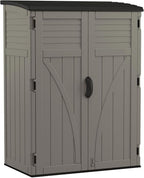 Suncast Outdoor Storage Cabinet Waterproof Resin Vertical Outdoor Storage Shed (54 cu. ft.) for Patio, Garden Tools, Cushions, & Equipment. Weatherproof Plastic Multi-Wall Design, Capacity Made in USA