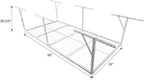 Overhead Garage Storage Rack, Heavy Duty Metal Ceiling Storage System, Adjustable 22"-40" Dropdown, 400/600 LBS Capacity, Maximize Vertical Storage for Garage/Workshop, (White, 3x8FT)