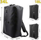 3 Pack Cordless Travel Compression Vacuum Bag Set with Wireless Pump,Reusable Waterproof Durable Tear-Resistant Luggage Compression Bags (18L×2 + 34L Set), Suitable for Luggage and Suitcase