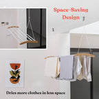 Ceiling Mounted Drying Racks for Laundry-Space-Saving Ceiling Clothes Drying Rack-Pulley Drying Rack-Wood, Metal, Ceiling Clothing Rack-Ceiling Mount Drying Rack-Clothes Drying Rack Ceiling Mounted
