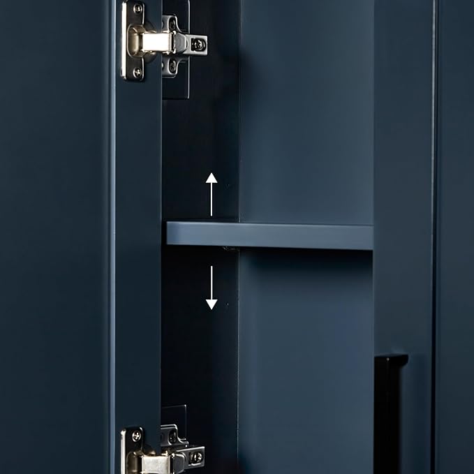 ARIEL Bathroom Wall Cabinet 31" H x 23.1W x 8" D - Open Shelf - Midnight Blue