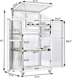 Sturdy Wooden Greenhouse for Balcony or Backyard Use with Rolling Wheels and Adjustable Shelving for Plant Growing (Green + Solid Wood + Wood)