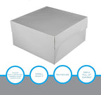 Hat Boxes with Handles - White - 14" x 14" x 7" - Case of 25 - Sturdy White Cardboard Hat Box with Handles - Premium Cardboard Hat Boxes with Lids for Secure Storage - Elegant Hat Box Solution