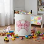 Baby Laundry Basket Baby Nursery Hamper Kids Laundry Basket Toy Storage Bin for Boys Room Decor Gift Baskets for Bedroom Bathroom(Bowknot Baseball)