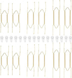 12-Pack Invisible Wall Plate Hangers, 8/10/12 Inch Brass Plate Holders with 16-Pack Wall Hooks