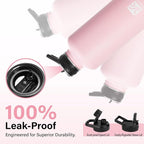 Insulated Water Bottle | Thickened Stainless Steel for Gym and Hiking with Straw, Carrier Bag, Handle Strap | BPA-Free 87 oz