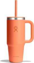 Hydro Flask Travel Tumbler with Handle, Lid and Straw - Insulated Stainless Steel in 24 Oz Nectar Orange