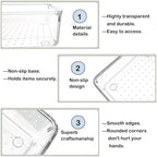 16 Pack Drawer Organizer Set, 4-Size Desk Drawer Organizer Fridge Storage Trays Containers Organization Food Storage Snack Organiser Storage Bins for Makeup Kitchen Utensils Gadgets Office