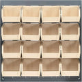 Quantum Storage Systems QLP-1819-210-16IV Gray Louvered Panels Complete Package with Bins, 18" L x 19" H, Ivory
