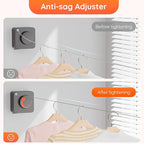 Retractable Clothesline Indoor, Non-Sagging Outdoors Clothesline Retracting, Heavy Duty Retractable Clothes Drying Laundry Line, Wall Mounted Stainless Steel Line - 13.8 Ft (Gray)