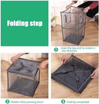 Pop Up Laundry Baskets - Mesh Collapsible Laundry Hampers Storage with Handle - Foldable for Washing Storage, Great for The Kids Room, College Dorm, Travel Organizer (Grey/Double Layer)