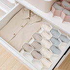 Poeland Drawer Divider Organizer 8pcs DIY Plastic Grid Honeycomb Drawer Divider White 2 Pack