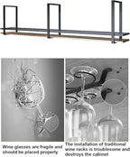 Ceiling Wine Glass Holder - Hanging Wine Rack, Ceiling Mounted Storage Rack, Wrought Iron Solid Wood Bar Display Rack, LOFT Hanging Decorative Rack(100X30X50CM)