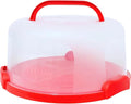 Flixeno Large Sturdy Round Cake Carrier Holder 10 inch Multi Purpose Cover Five Section Keeper for Easily Hold & Transport Cakes Pies & Cupcakes with Collapsible Handles + Extra Clips