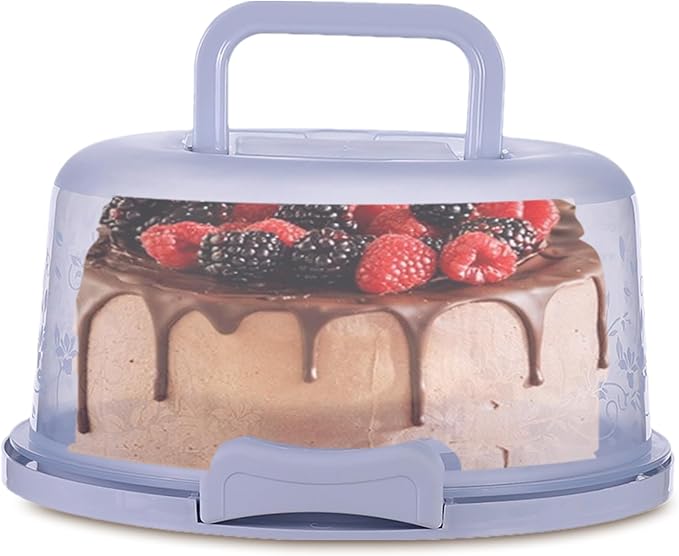 Cake Carrier With Lid And Handle, Round Cake Containers For 10 Inch Cakes, Cupcake Holder, Dustproof, Pie Keeper, Portable Cupcakes Transport Container For Cakes Pie Muffin Pizza Desserts