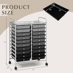 GOFLAME 20-Drawer Rolling Storage Cart, Multifunctional Art Craft Organizer Cart, Mobile Utility Storage Cart with Removable Drawers & Lockable Wheels, Craft Cart for Home Office School, Grey Gradient