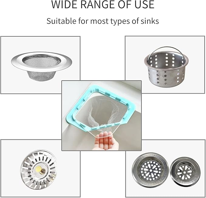 Sink Strainer Bag，200 PCS Disposable Kitchen Sink Trash Mesh Bag, Large Size Rv Wash Basin Garbage Bags of Sink Basket Strainer