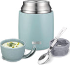 MAXSO Soup Thermo for Hot & Cold Food for Adults Kids, 17 oz Vacuum Insulated Steel Lunch Container Bento Box with Spoon, Leakproof Thermal Food Jar for School Office Travel - Sage
