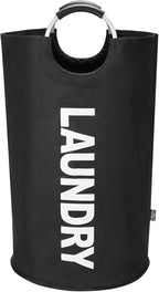 DOKEHOM 125L X-Large Laundry Basket, Collapsible Laundry Bag, Freestanding Tall Clothes Hamper, Foldable Washing Bin (Black)