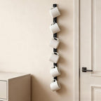 Wall Mounted Coffee Cup Holder - Slim Design Mug Rack with Hooks, Space-Saving Organizer for Kitchen, Office, and Coffee Bar - Holds Multiple Cups, Easy Installation, Versatile Display