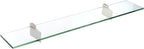 Spancraft Glass R-4.75x12-Brushed Steel Raven Glass Shelf, Brushed Steel, 4.75" x 12"