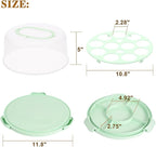 Cake Carrier with Lid and Handle, Cake Containers Cake Holder for 10 inch Cake with 2 Handles Cupcake Carrier - Plastic Cover Two Sided Base for Transport Pie Nuts Fruit Perfect Gifts，BPA-Free