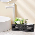 Rustic Wooden Bathroom Decor Box, Farmhouse Toilet Paper Basket (Black)