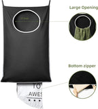 KEEPJOY XL Black Door Hanging Laundry Hamper, 36.5" x 22.5" Large Capacity Hanging Hamper Bag with Large opening and Strong Hooks for All Family Laundry, Blankets, and Toys (Black,1-Pack)