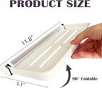 Small Folding Wall Shelf - Waterproof and Rust-Proof 90° fold Down - Easy Installation Folding Metal Shelf, Ideal for RV, Laundry, Toilet, Kitchen and Sofa (White 2PCS, 11.8inch)