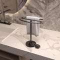 Stand Countertop Hand Towel Holder, Towel Rack Free Standing, Towel Bar Hanger for Bathroom Kitchen Black