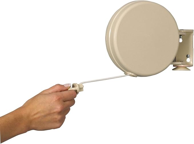 Household Essentials Single Line Retractable Clothesline for Hanging Laundry, 40 Feet, White