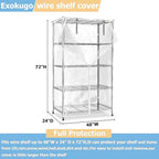 Wire Shelf Cover,600D Heavy Duty 100% Waterproof Shelf Covers for Wire Shelving,Outdoor Storage Shelves Cover for Metal Rack,48" W x 24" D x 72" H,Clear