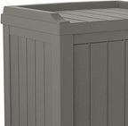 Suncast Outdoor Storage Box - 22 Gallon Stone Gray Resin Outdoor Deck Box with Seat, Weatherproof Patio Storage Bin Container for Keeping Cushions, Tools, & Towels for Pool, Yard, & Garden