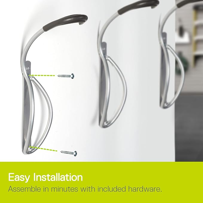 Leonardo Bike Rack Wall Mount with Tire Tray by Delta Cycle – Elegant Vertical Hanger Hook Design Provides Easy Bicycle Storage Access – Hassle-Free Installation – Vertical Mount Holds Up to 40 lbs