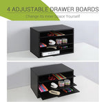 LAPTAIN Desktop File Sorter with 4 Adjustable Shelves for Home and Office, Paper Letter Tray Organizer Wall Mount, Black