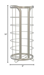 BROOKSTONE Toilet Paper Holder Stand Reserve - Free Standing Toilet Paper Stand with Storage that Holds Mega Rolls, Standing Bathroom Tissue Organizer, Bathroom Decor - Modern Storage Holder, Nickel