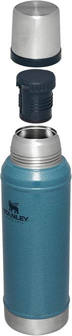 Stanley Classic Legendary Vacuum Bottle 1.0 qt | Wide Mouth with Leakproof Cup Lid | Keep Drinks Hot or Cold | Packable for Travel | Insulated Stainless Steel Thermos | BPA-Free | Hammertone Lake