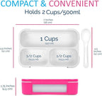 Small Snack Containers for Kids Toddlers - 3 Compartments (Set of 2) - Leak-proof Reusable Snack Boxes with Lids - BPA-Free Mini Bento Lunch Box - Ideal for School, Daycare, Holds 2 Cups (Pink + Blue)