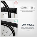 StoreYourBoard Bike Storage Rack, 4 Bike Racks for Garage, Solid Steel Extra Heavy Duty BLAT Bike Rack - Garage Wall Mounted Bicycle Storage, Up to 200lbs, 32-inch