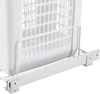 Rev-A-Shelf Pullout 20" Deep Cabinet Floor Steel Mounted Polymer Plastic Clothes Laundry Hamper with Full Extension Slides, White, HPRV-1520 S - Hidden Storage Organizer for Laundry Room and Bathroom