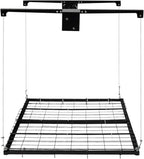 Overhead Garage Storage Rack, 250Lbs Load Capacity Lifting Storage Rack, Height Adjustable Ceiling Mounted Lift System, Heavy Duty Metal Overhead Shelf for Warehouse, Garage